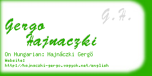 gergo hajnaczki business card